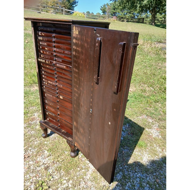 Antique Mahogany Sheet Music Cabinet Stradivara 1930s Era For Sale - Image 9 of 18