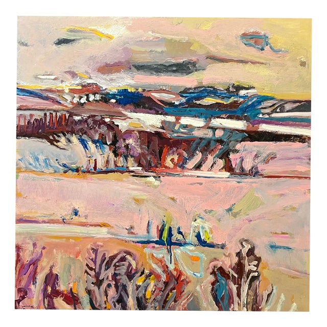 Jean Krille, Landscape 144, Oil on Masonite, 1985 For Sale