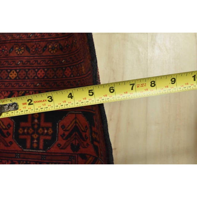 Turkmen Rug 10’3” X 12’11” Red Wool Traditional Hand-Knotted Oriental Carpet For Sale - Image 12 of 14