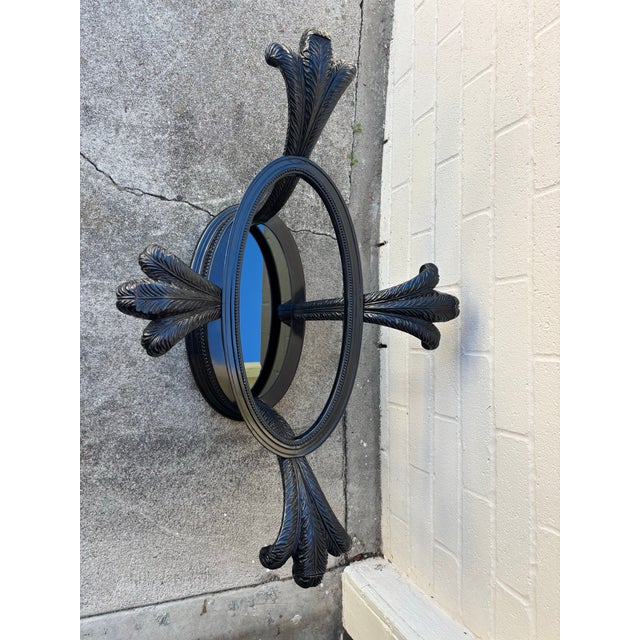 Wood 1980s Hollywood Regency Style Glass Top Palm Leaf Coffee Table For Sale - Image 7 of 8