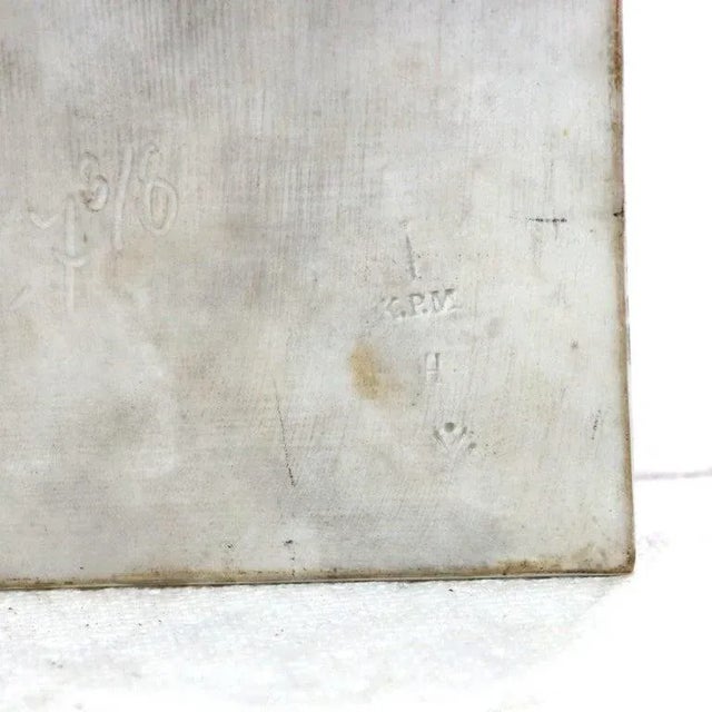 Ceramic Antique KPM Classical Portrait Porcelain Tile of Woman With Scroll Signed C1890 For Sale - Image 7 of 7