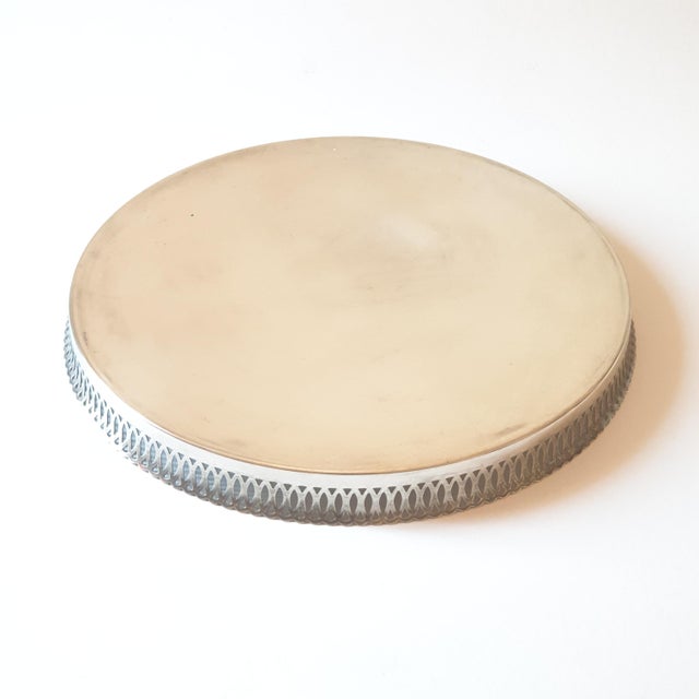 Vintage Silver-Plated Metal Tray, 1960s For Sale - Image 3 of 9
