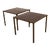 1960s Schumacher Inset Wood Top Brass Side Tables - A Pair For Sale
