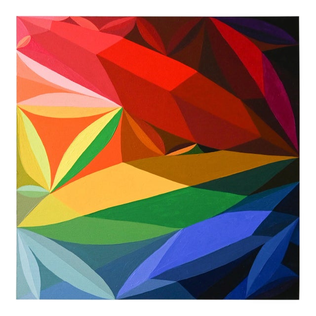 "Primary Skitter" Abstract Botanical Fine Art Oil on Linen by Artist Andrea Ferrigno For Sale