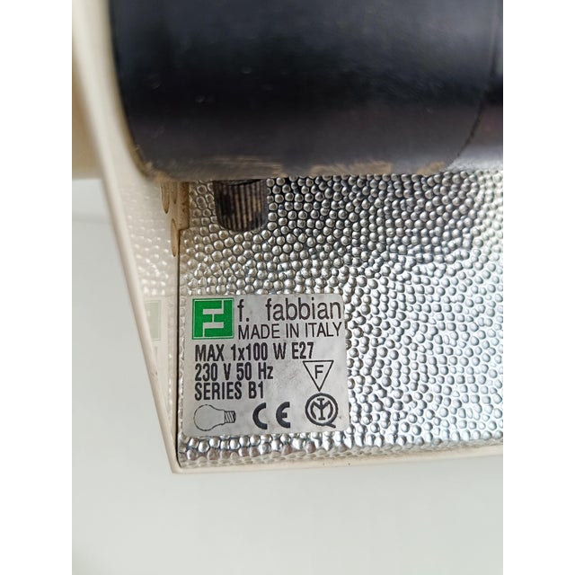 Italian Adjustable Table Lamp in Ivory White and Gilded Metal by F. Fabbian, 1970s For Sale - Image 10 of 18