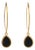Black Onyx Gemstone & Gold Dangle Earrings, A Pair For Sale