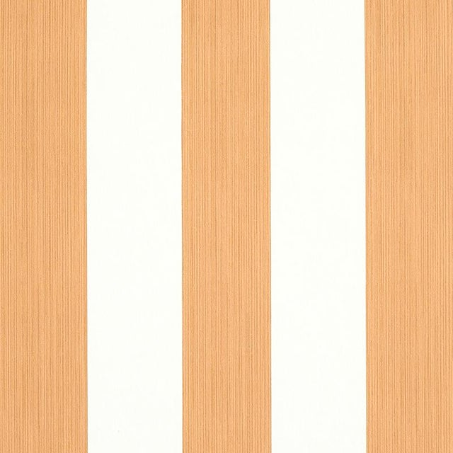 Schumacher Edwin Stripe Wide Wallpaper in Butternut For Sale