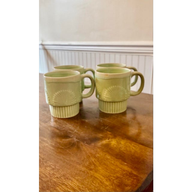 Mid 20th Century Jadeite Green Style Stacking Mugs For Sale - Image 11 of 12