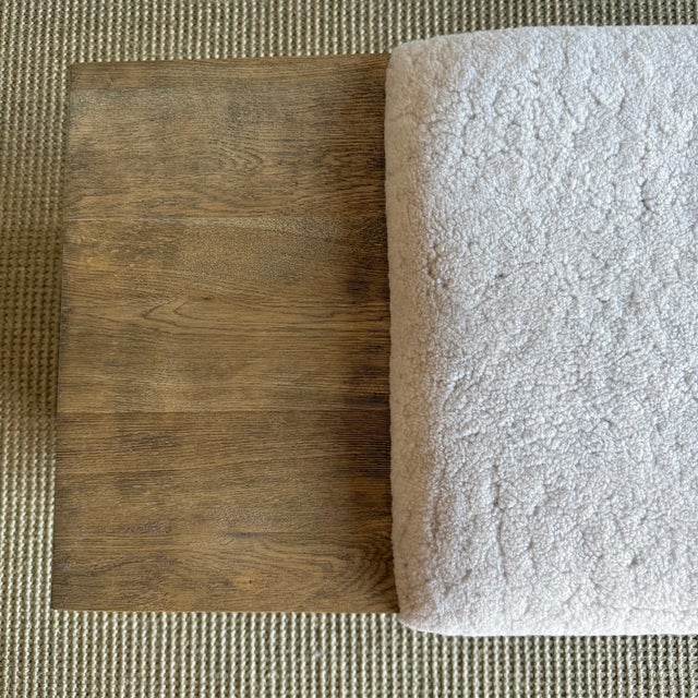 Not Yet Made - Made To Order Casi Brown Bench in White Oak and Natural Genuine Sheep Upholstery For Sale - Image 5 of 14