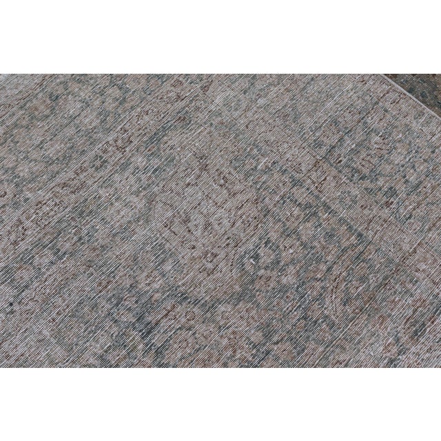 Antique Persian Tabriz Rug With Light Blue Field and Subtle Allover Design 6'4 X 9'10 For Sale - Image 14 of 14