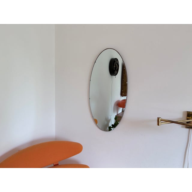 Mid-Century Modern Vintage Oval Rockabilly Mirror, 1960s For Sale - Image 3 of 12