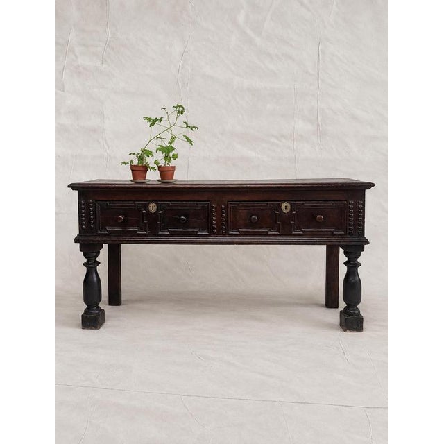 Late 17th Century Geometrically Moulded Oak Console Table For Sale - Image 13 of 13