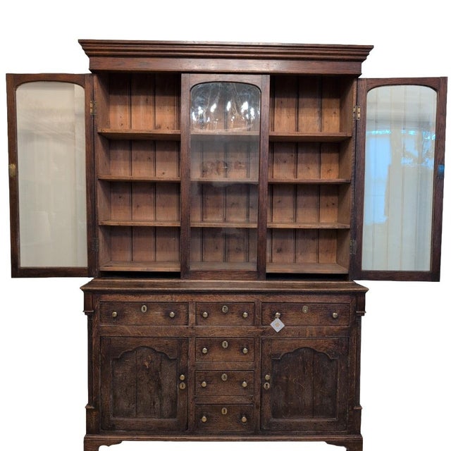 English Early 19th Century Georgian Oak Glazed Dresser For Sale - Image 3 of 12