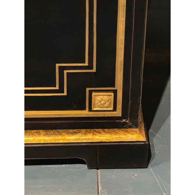Early 21st Century French Napoleon III Style Black Side Cabinet For Sale - Image 5 of 10