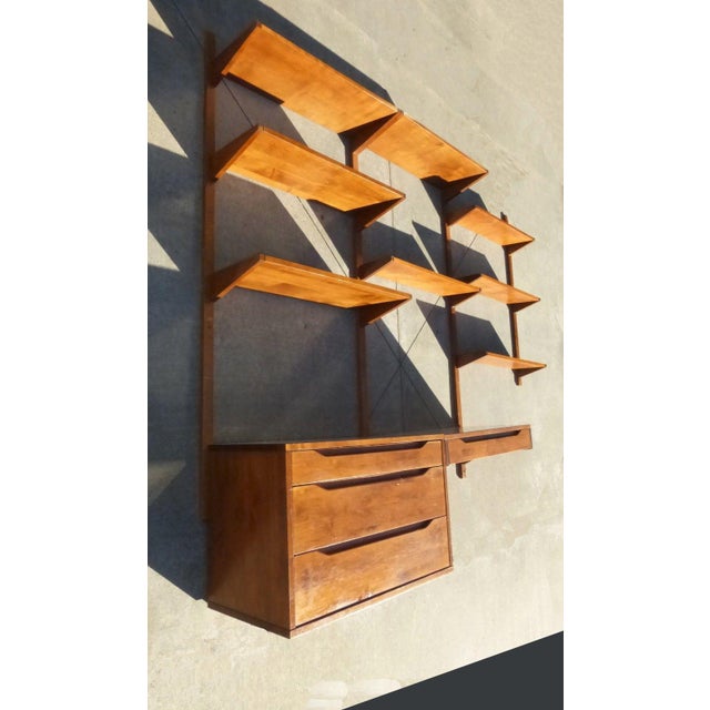 Vintage Mid Century Modern Wall Unit Bookcase Desk Chairish