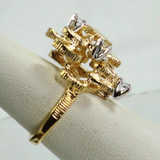 Vintage 1960s Designer Mid Century Modern Cocktail Ring Size 6 For Sale - Image 4 of 5
