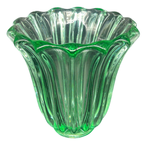 Green Crystal Vase by Pierre Davesn, 1950s