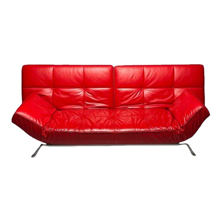 Pascal Mourgue, Ligne Roset, Smala Adjustable Daybed, Sofa, Red Leather