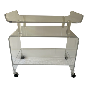 Vintage Chinoiserie "Pagoda" Lucite Cocktail Bar Cart