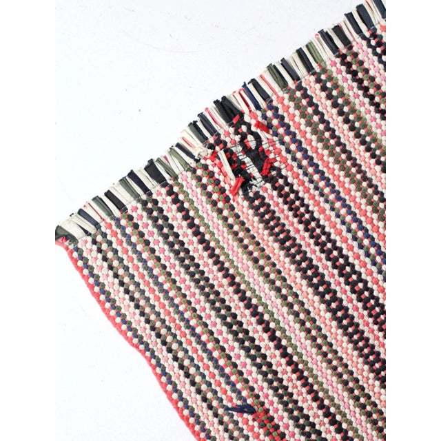 Rose Vintage Accent Rag Rug For Sale - Image 8 of 10