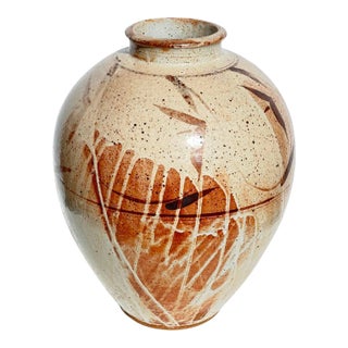 1980s Malcolm Wright Karatsu Style Studio Art Pottery Floor Vase For Sale