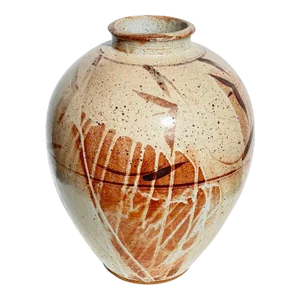 1980s Malcolm Wright Karatsu Style Studio Art Pottery Floor Vase