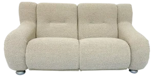 Mid-Century Modern Italian Sofa in Beige Boucle Fabric, 1960s