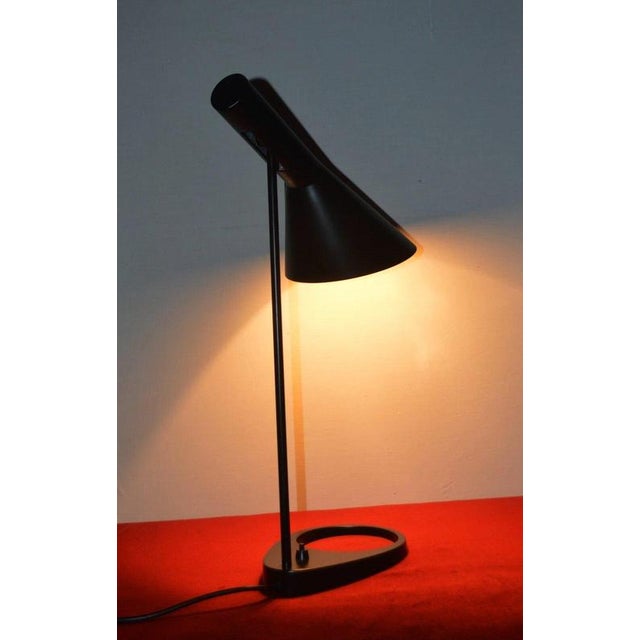 Black AJ Table Lamp by Arne Jacobsen for Louis Poulsen, Denmark, 1960s For Sale - Image 3 of 18