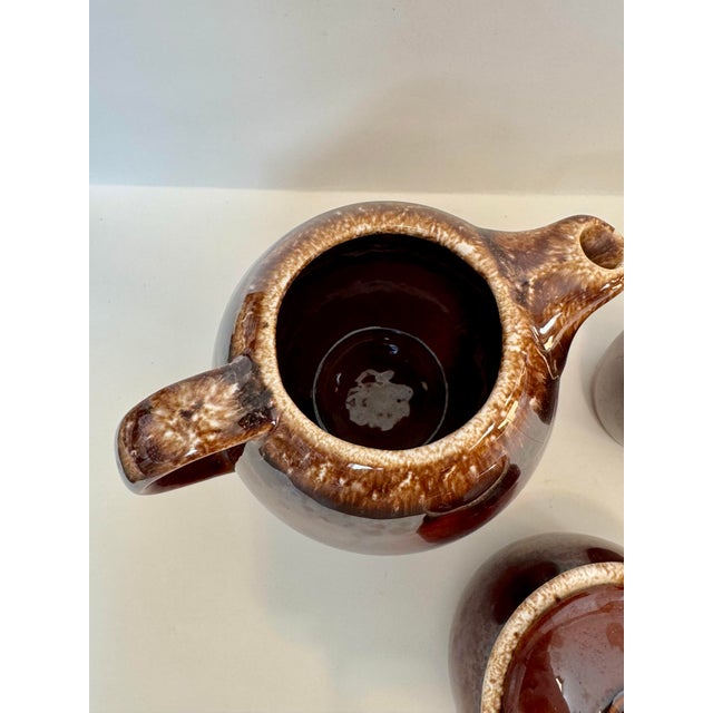 Mid 20th Century Vintage Hull Pottery Mirror Brown Tea Set - 3pcs For Sale - Image 5 of 9
