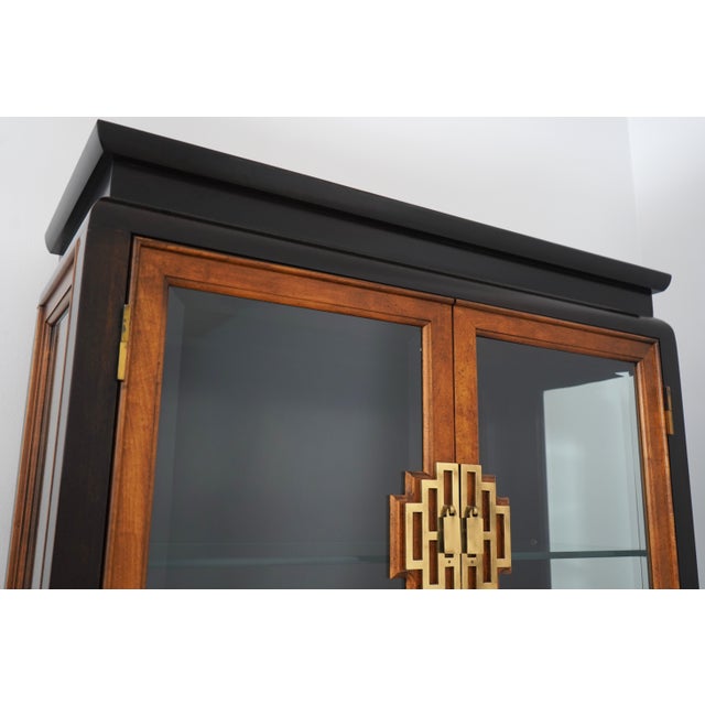 Pair of Century Asian Inspired Modern Design Curio Cabinets For Sale - Image 9 of 18