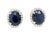 A classic pair of 14ct white gold sapphire and diamond stud earrings with a refined halo design. Elegant and timeless,...