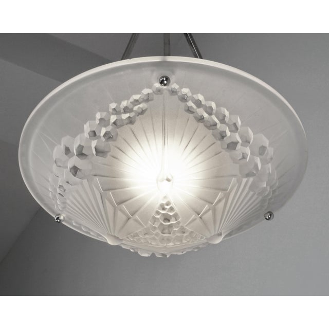 Metal French Art Deco Pendant Light by Charles Schneider & Andre Neut 1930 France - 2 Available For Sale - Image 7 of 12