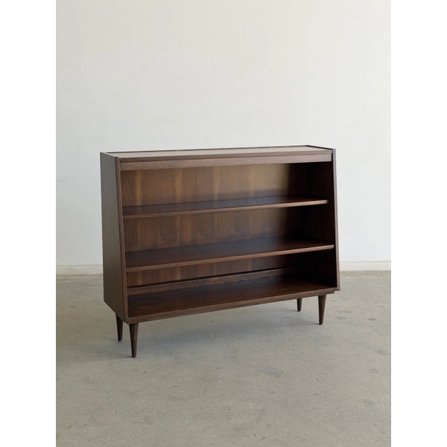 Mid Century Modern Angled Bookcase For Sale In Los Angeles - Image 6 of 16