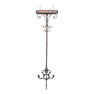1920s Spanish Revival Torchiere Floor Lamp For Sale