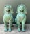 This impressive pair of vintage verdigris bronze temple lions commands attention with their monumental scale and finely...