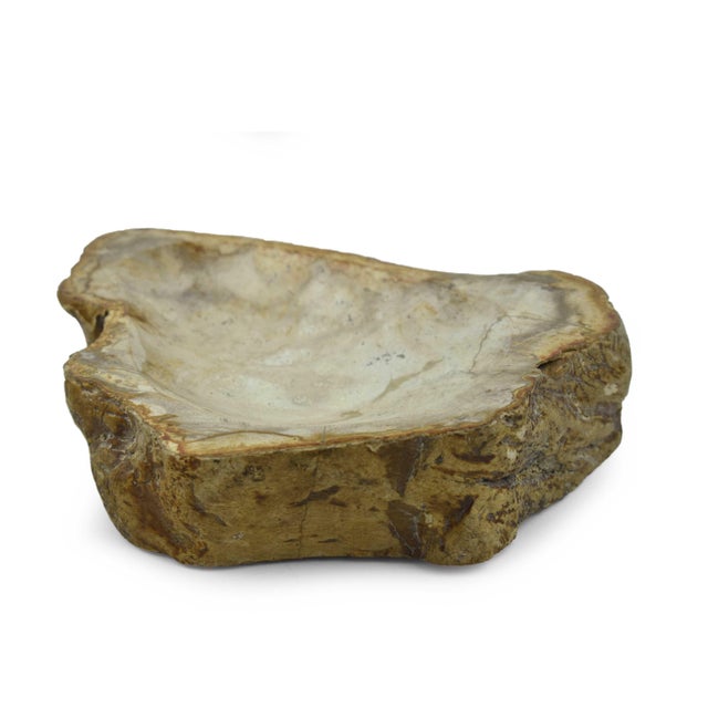 Late 20th Century Carved Solid Stone Bowl With Natural Irregular Shape Accent Dish For Sale - Image 4 of 7