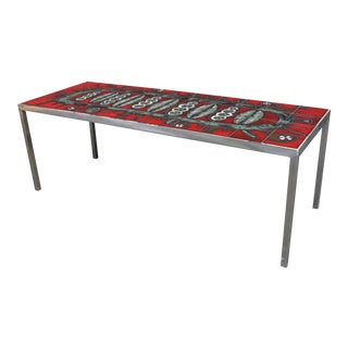 Mid Century Modern Chrome Tile Top Coffee Table For Sale