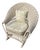 1940s Bar Harbor Wicker Child's Chair W/Leather Seat For Sale