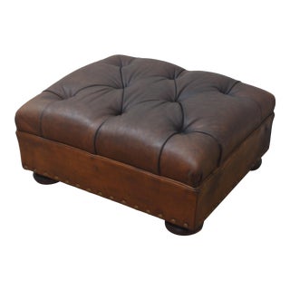 Ralph Lauren Leather Ottoman For Sale