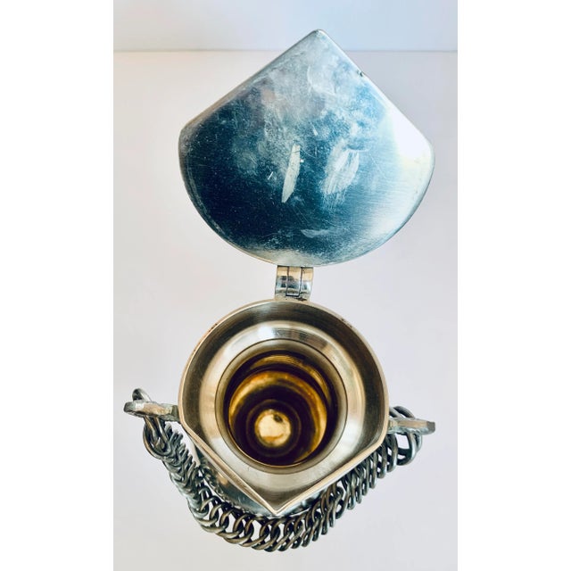 Vintage Swiss Guggisberg Lugano Acorn Pewter Pitcher/Jug/Tankard With Handmade Chain Handle on Fish Loops For Sale - Image 9 of 12