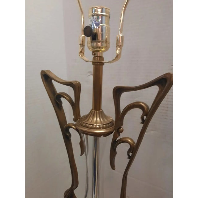1970s Pair of Vintage Art Nouveau Lamps For Sale - Image 5 of 8