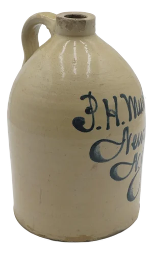 p.h. Mueller Blue Stoneware Crock Jug