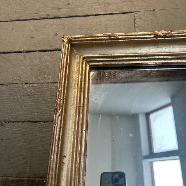 Traditional 19th Century Original Traditional Gilt Wood Mirror For Sale - Image 3 of 5