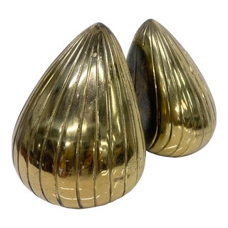 1950s Ben Seibel Modern Seeds Brass Bookends Jenfred-Ware - a Pair For Sale