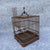 1980s Rosewood Birdcage With Blue & White Porcelain Feeders – Decorative Asian Accent For Sale - Image 5 of 9