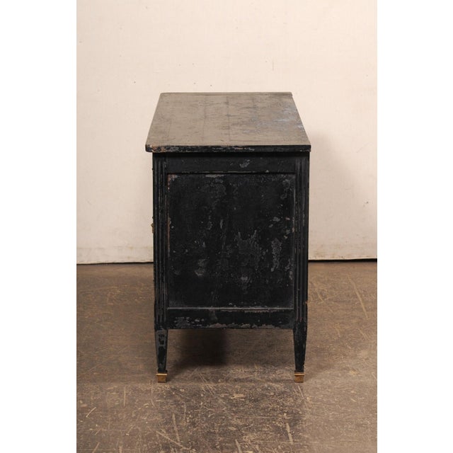 Early 19th Century Neoclassical Period Chest, Black with Brass For Sale - Image 5 of 11