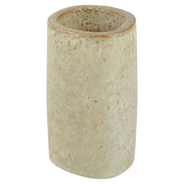 1960s Cylindrical Stoneware Vase by Per Linnemann-Schmidt for Palshus, 1970s For Sale - Image 5 of 5