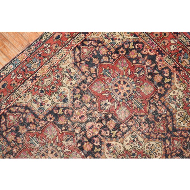 Late 19th Century 19th Century Worn Zabihi Collection Persian Rug - 4'1" x 4'8" For Sale - Image 5 of 10