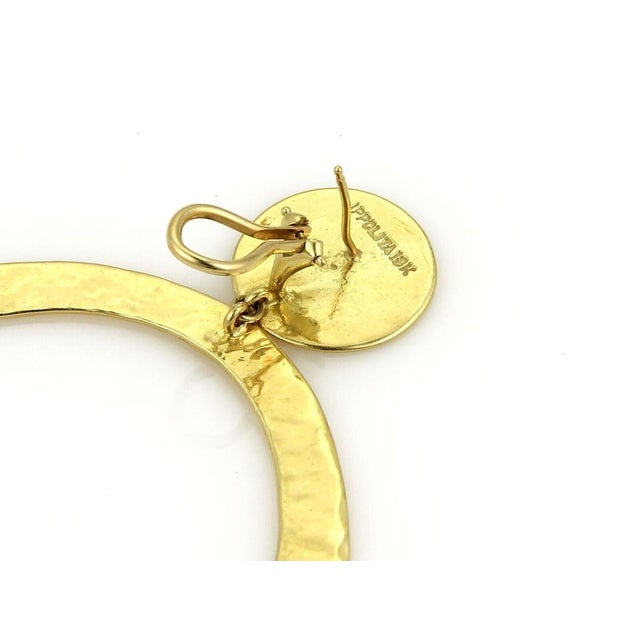 Mid 20th Century Mid 20th Century Pair of Ippolita Glamazon 18k Yellow Gold Hammered Large Oval Dangle Earrings For Sale - Image 5 of 5
