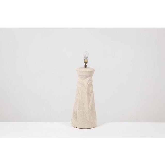 1970s Carved Stone Table Lamp, 1970s For Sale - Image 5 of 14